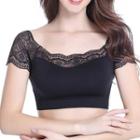 Short-sleeve Cropped Padded Top