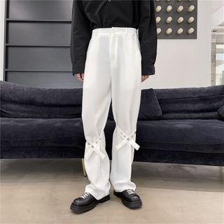 Metal-accent Straight Leg Pants