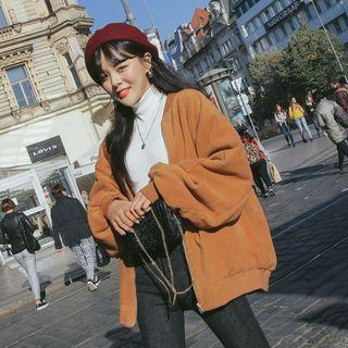 Oversized Fleece Flight Jacket