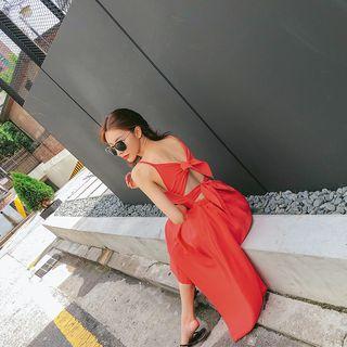 Tie-back Flared Midi Sundress