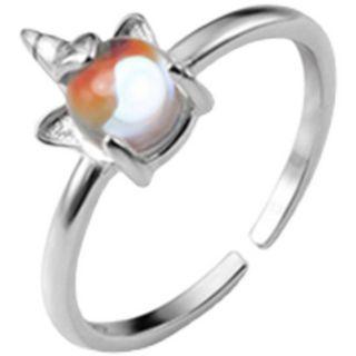 Unicorn Sterling Silver Open Ring Silver - One Size