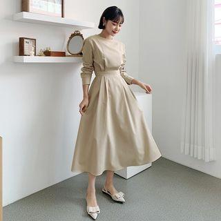 [lovb] Monotone Long Flare Dress