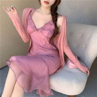 Spaghetti Strap Midi Mermaid Dress / Jacket