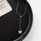 Alloy Butterfly Pendant Necklace 1 Pc - Necklace - As Shown In Figure - One Size