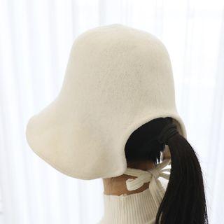 Tie-detail Wool Blend Bucket Hat