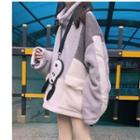 Mock Anel Wide Thick Stand-collar Long-sleeve Cotton Jacket