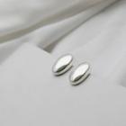 925 Sterling Silver Polished Oval Earring Stud Earring - 1 Pair - Silver - One Size