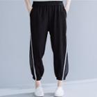 Band-waist Mesh Panel Sweatpants