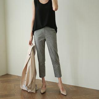Band-waist Dress Cropped Pants