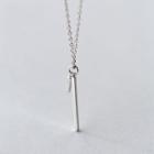 S925 Sterling Silver Bar Drop Necklace