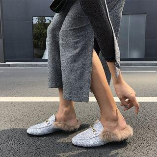 Furry Trim Mules
