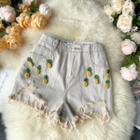 Pineapple Ripped Denim Hot Pants