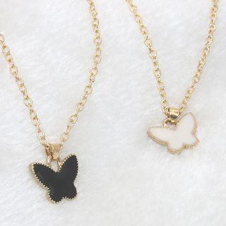 Glaze Butterfly Pendant Necklace