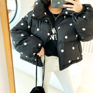 High-neck Dotted Padded Jacket