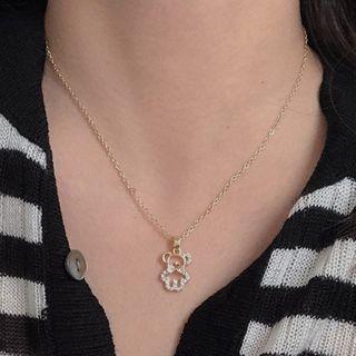 Bear Necklace Gold - One Size