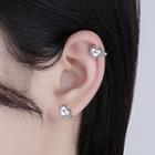 Heart Alloy Cuff Earring 1 Pc - Right Side - Silver - One Size