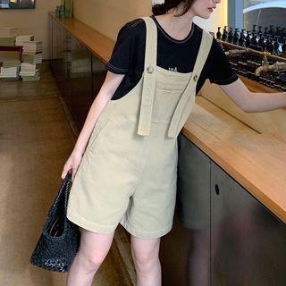Plain Loose-fit High-waist Jumper Shorts