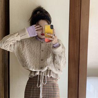 Cropped Cable Knit Cardigan / Top