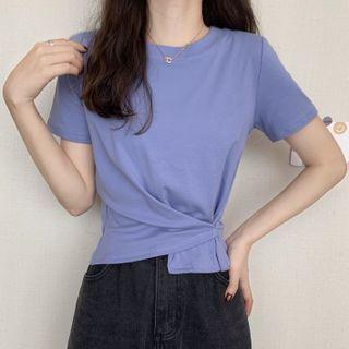 Short-sleeve Cinch-waist T-shirt