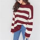 Striped Oversized Rib-knit Sweater