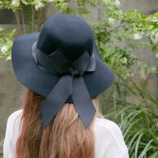 Beribboned Wool Fedora