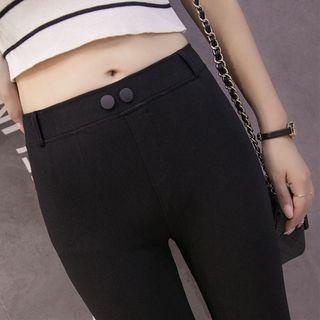 Plain High-waist Jeggings