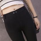 Plain High-waist Jeggings