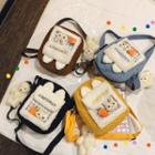 Pvc Panel Two-tone Fluffy Crossbody Bag