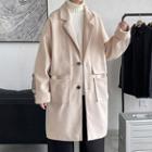 Pocket Detail Single-breasted Midi Coat