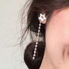 Rhinestone Alloy Star Dangle Earring Silver - One Size
