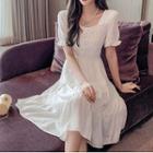 Short-sleeve Smock Dress