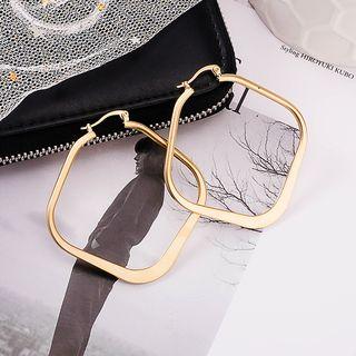 Irregular Hoop Earring Matte Gold - One Size