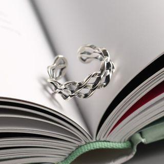 Wavy Layered Sterling Silver Open Ring 1pc - J1503 - Silver - One Size