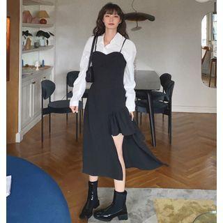 Asymmetric Layered Pinafore Dress
