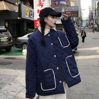 Collared Quilted Single-breasted Jacket