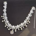 Lace Faux Pearl Headpiece Q32 - Headpiece - White - One Size
