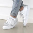 Round-toe Frayed Sneakers