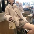 Set: Buttoned Jacket + Plaid Mini Skirt