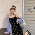 Butterfly Strappy A-line Dress / Plain Shirt