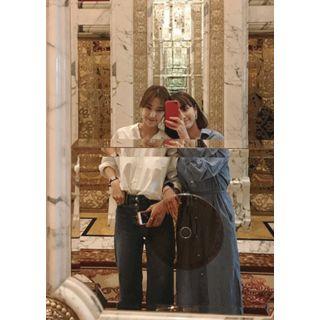 Striped Long Shirtdress With Sash