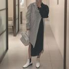 Stripe Panel Asymmetrical Shirtdress