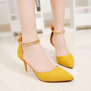 Chain Ankle Strap Pumps