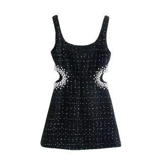 Sleeveless Faux-pearl Slim-fit Dress