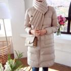 Duck Down Padded Coat With Scarf