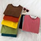 Mock Two-piece Crewneck Fleece Long-sleeve Sweatshirt