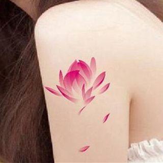 Flower Print Waterproof Temporary Tattoo One Piece - One Size