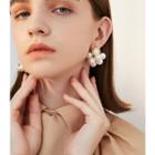 Faux Pearl Drop Earring 1 Pair - 925 Silver - Silver - One Size