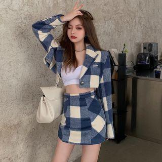 Plaid Jacket / Mini Skirt