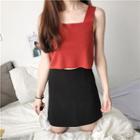 Set: Sleeveless Top + Miniskirt