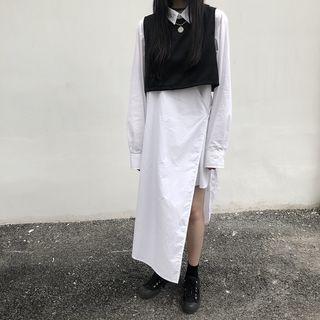 Short-sleeve Maxi Shirtdress / Vest